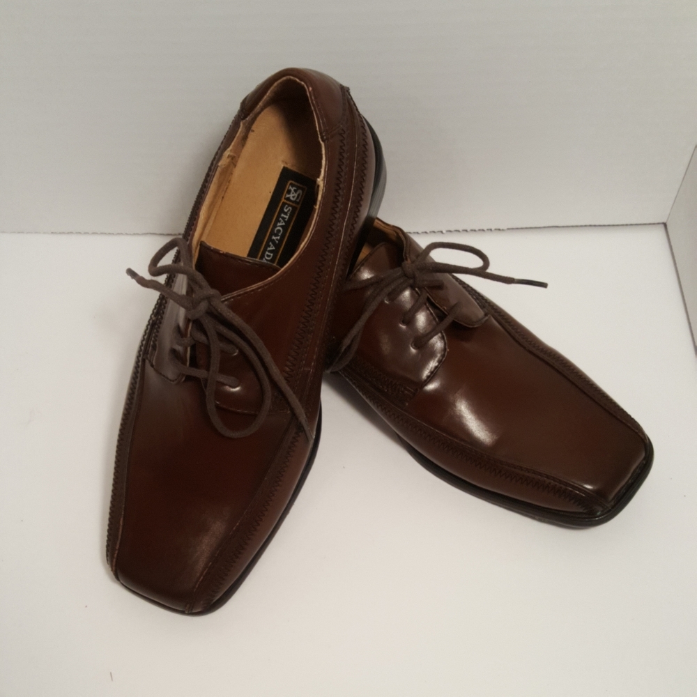 Stacey Adams Boys Brown Lace Up Dress Shoes